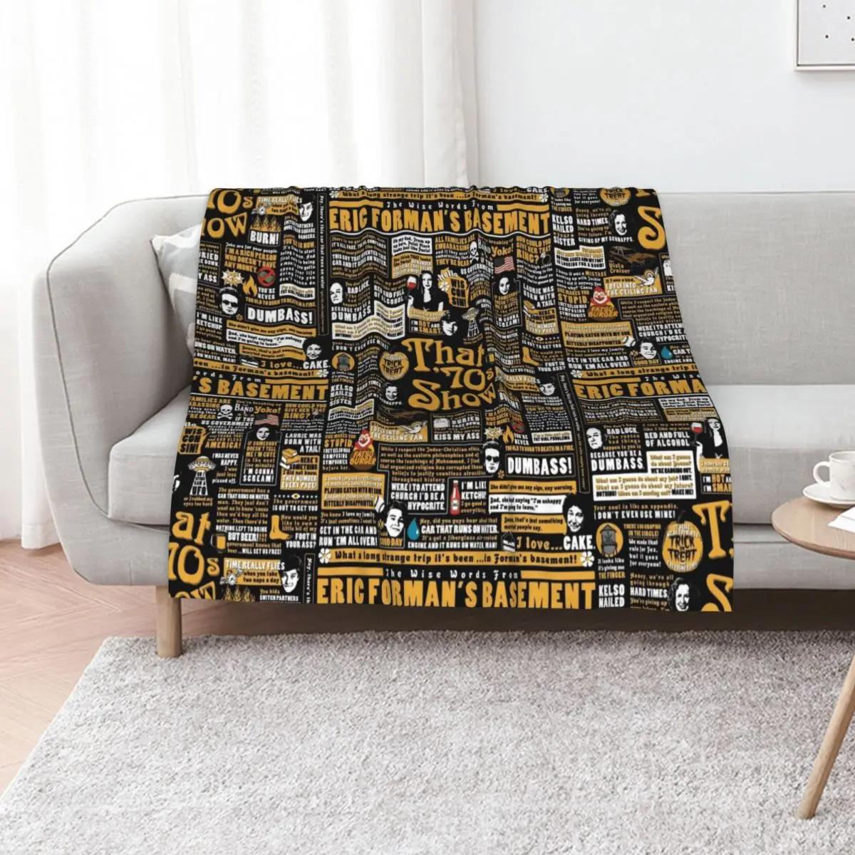 

The Wise Words From Eric Forman's Basement Throw Blanket blankets and throws Personalized Gift Soft Beds Thins Blankets