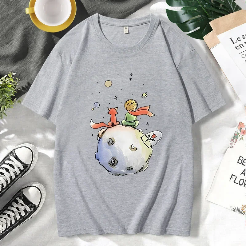 

Shirts for Women New ONeck Short Sleeve Top Summer TShirt Cartoon Little Prince Print Graphic Tee Women's Harajuku Sleeve Casual