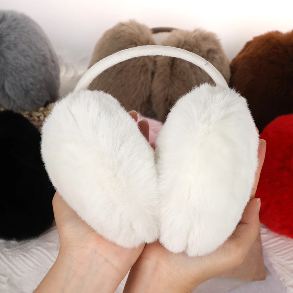 2023 Winter Soft Plush Ear Warmer Women Men Solid Color Earflap Ear Muffs Outdoor Cold Protection EarMuffs Warm Fluffy Ear Cover