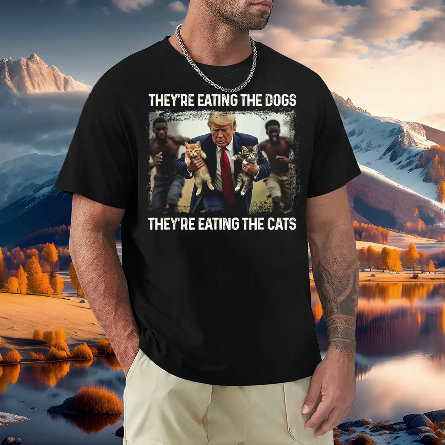 NWT Funny Trump Election 2024, They're Eating the Dogs and Cat T-Shirt S-5XL