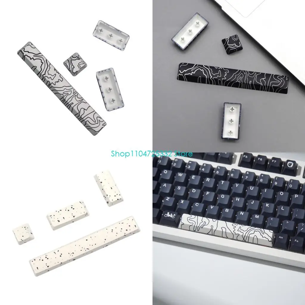 P5EA 4-Key OEM Elevated PBT Keycaps Upgrades Keyboard with Heat Sublimation Lines