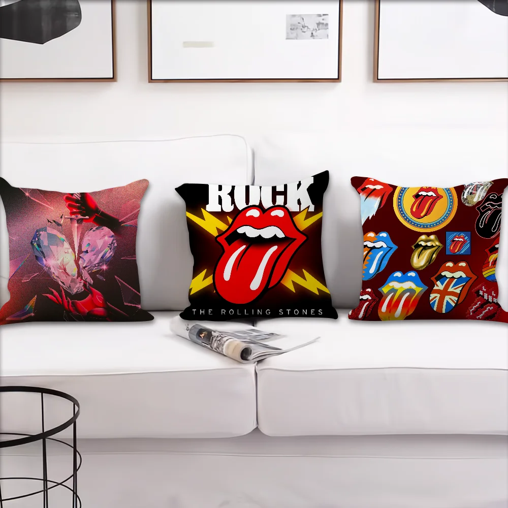 Rock Bnad cushion Living Room Headboard Bedroom Office Cushion Cushion Sofa Nap Time The R-Rolling Music S-Stones Pillow Case