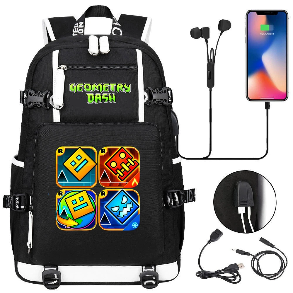 Mochila con estampado geométrico de gran capacidad para niños y niñas, mochila escolar para adolescentes, mochila de gran capacidad para hombres y mujeres, Mochila para ordenador portátil, Mochila de viaje