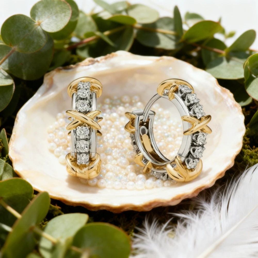 2025 Trendy Jewelry New High Version Earrings Cross Advanced Design Versatile