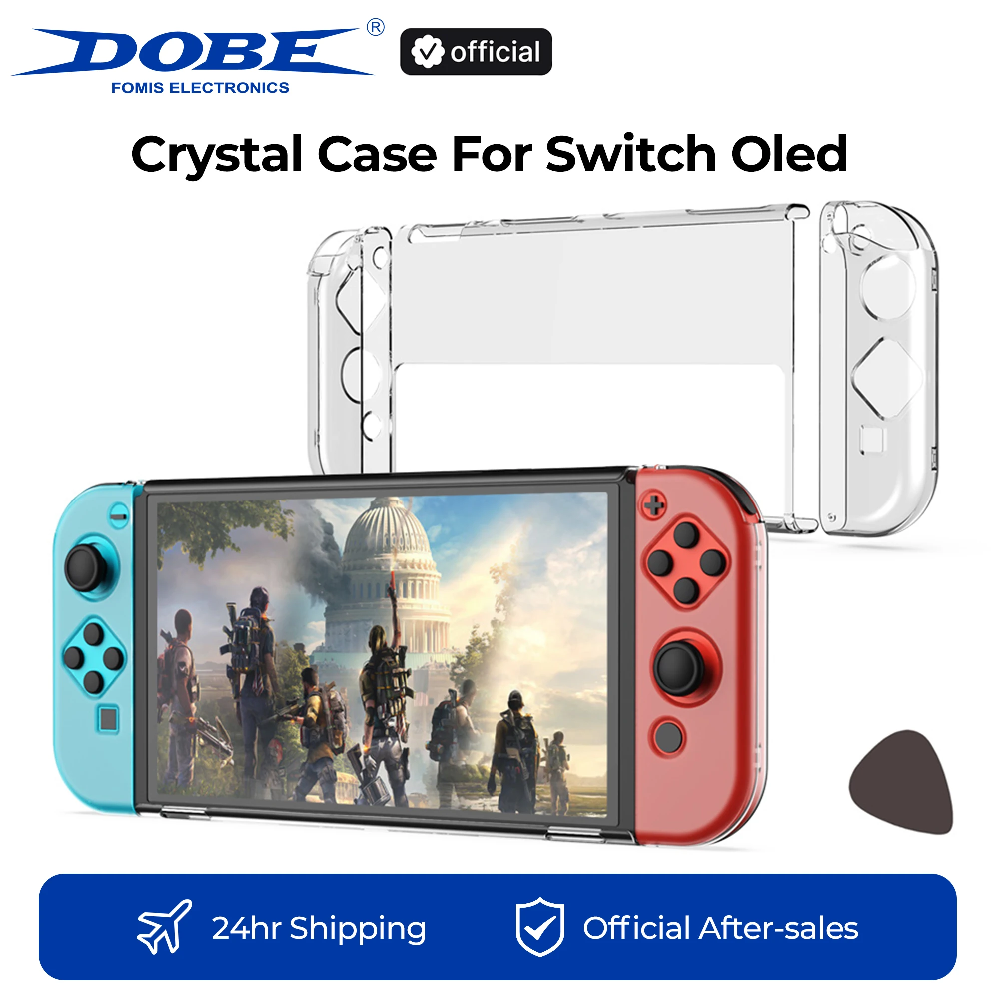 DOBE Crystal Protective Case For Switch OLED Console - Clear Hard Shell Anti-Scratch Cover Game Console Accessories, PC Material