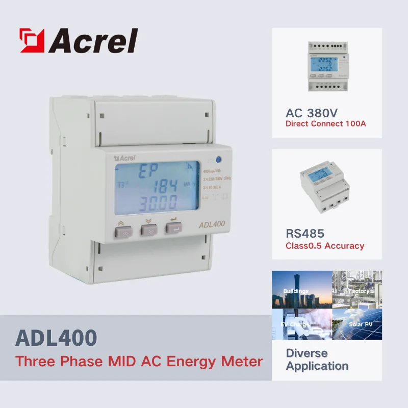 

ADL400-FC Power Supply System 5A CT Access Three Phase MID Certificated Energy Meter