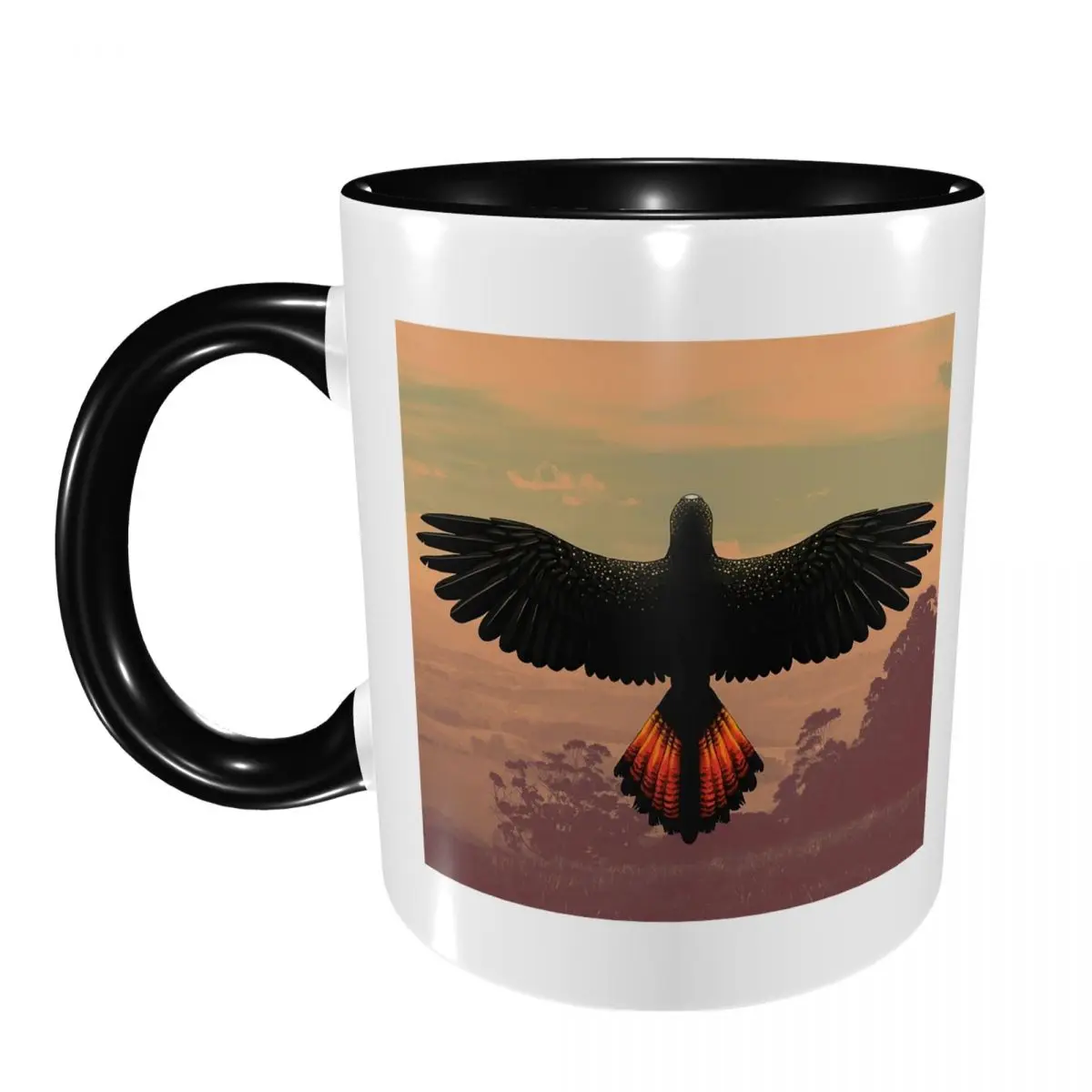 Red-Tailed Black Cockatoo - Australian Bird Mug Funny Ceramic Coffee Cups Tea Mugs Milk Cup Drinkware Gifts for Woman Man
