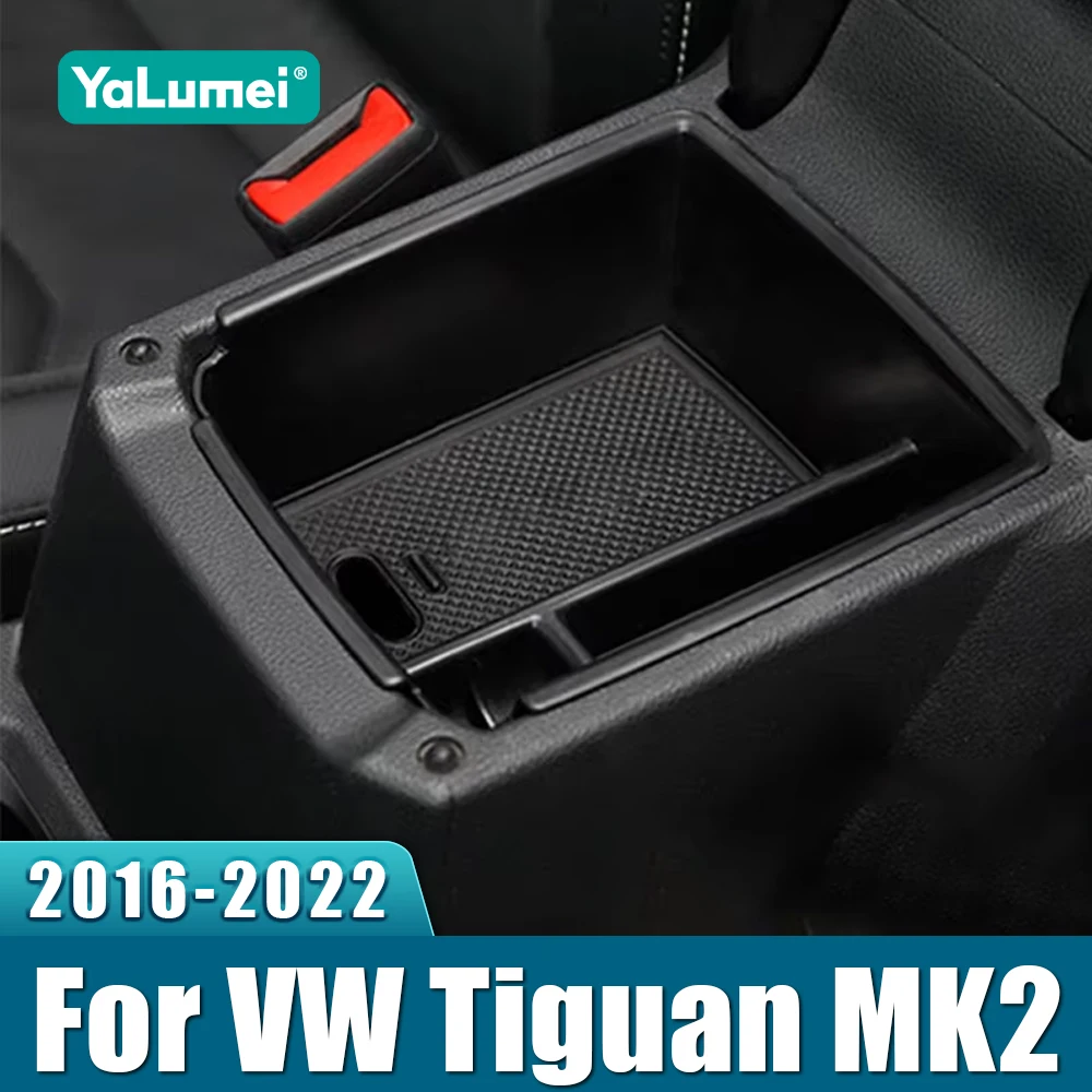 Für Volkswagen VW Tiguan MK2 2016 2017 2018 2019 2020 2021 2022 ABS Auto Center Konsole Armlehne Lagerung Box Abdeckung Container Fach