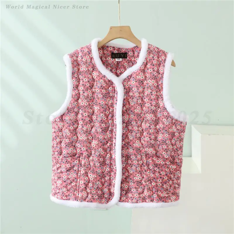 النمط الصيني سترة للنساء الخريف الشتاء صدرية خمر شمال شرق الأمة المطبوعة زهرة سترات سميكة تانغ ملابس خارجية #5