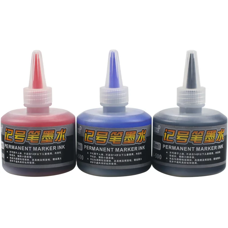 1 Bottle 50ml Refill Ink for Refilling Inks Marker Pen Black Red Blue 3 Colors