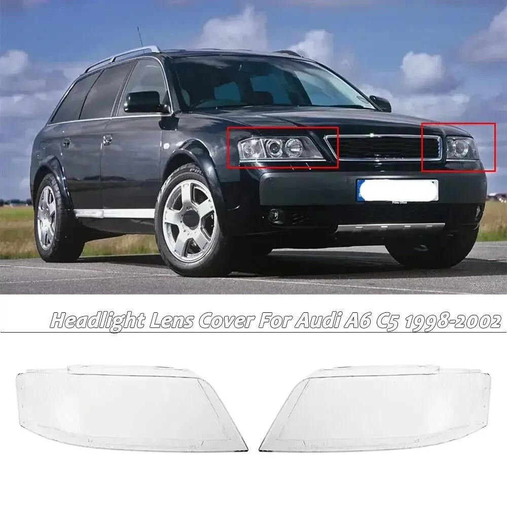 

Transparent Auto Front Headlight Lens Cover Lampshade Replacement Headlamp Covers Shell For Audi A6 C5 1998 1999 2000 2001 2002