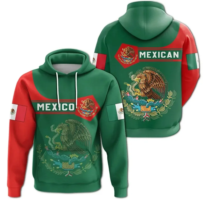 Vintage 3D Print Mexico Skull Aztec Warrior Hoodies Mexican Emblem Graphic Hooded Sweatshirts Kid Fashion Pullover Mens Clothing