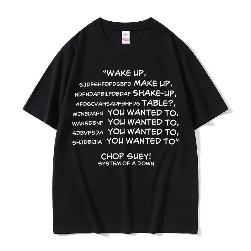 System of A Down Chop Suey T Shirt Men Women Vintage Rock Oversized T-shirt Male 90s Alternative Metal Merch T-shirts Streetwear