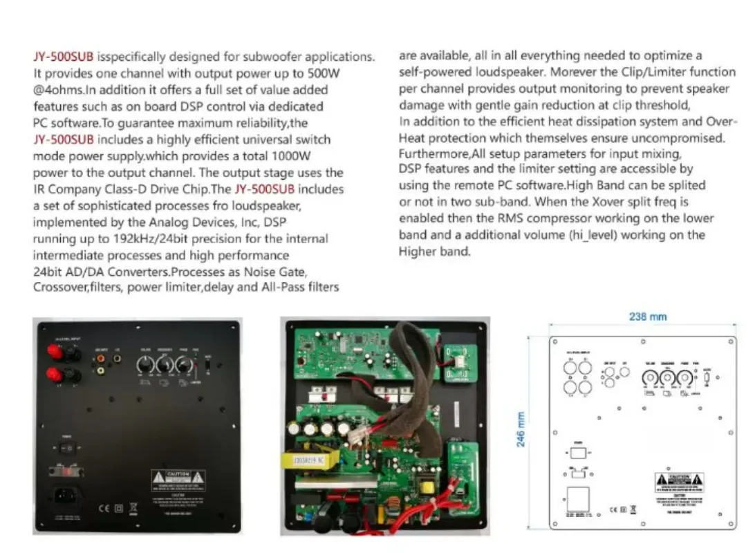 500w CLASS-D digital power amplifier module ,subwoofer amplifier board subwoofer board