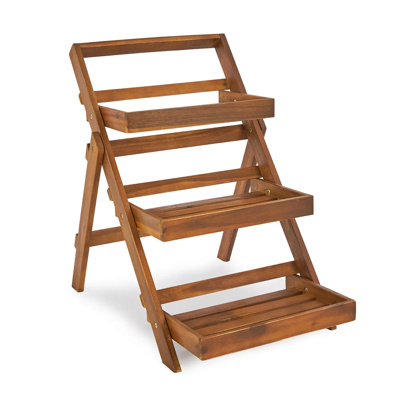 

3 Tier Plant Stand Wood Ladder Shelf Garden for Patio Indoor Outdoor