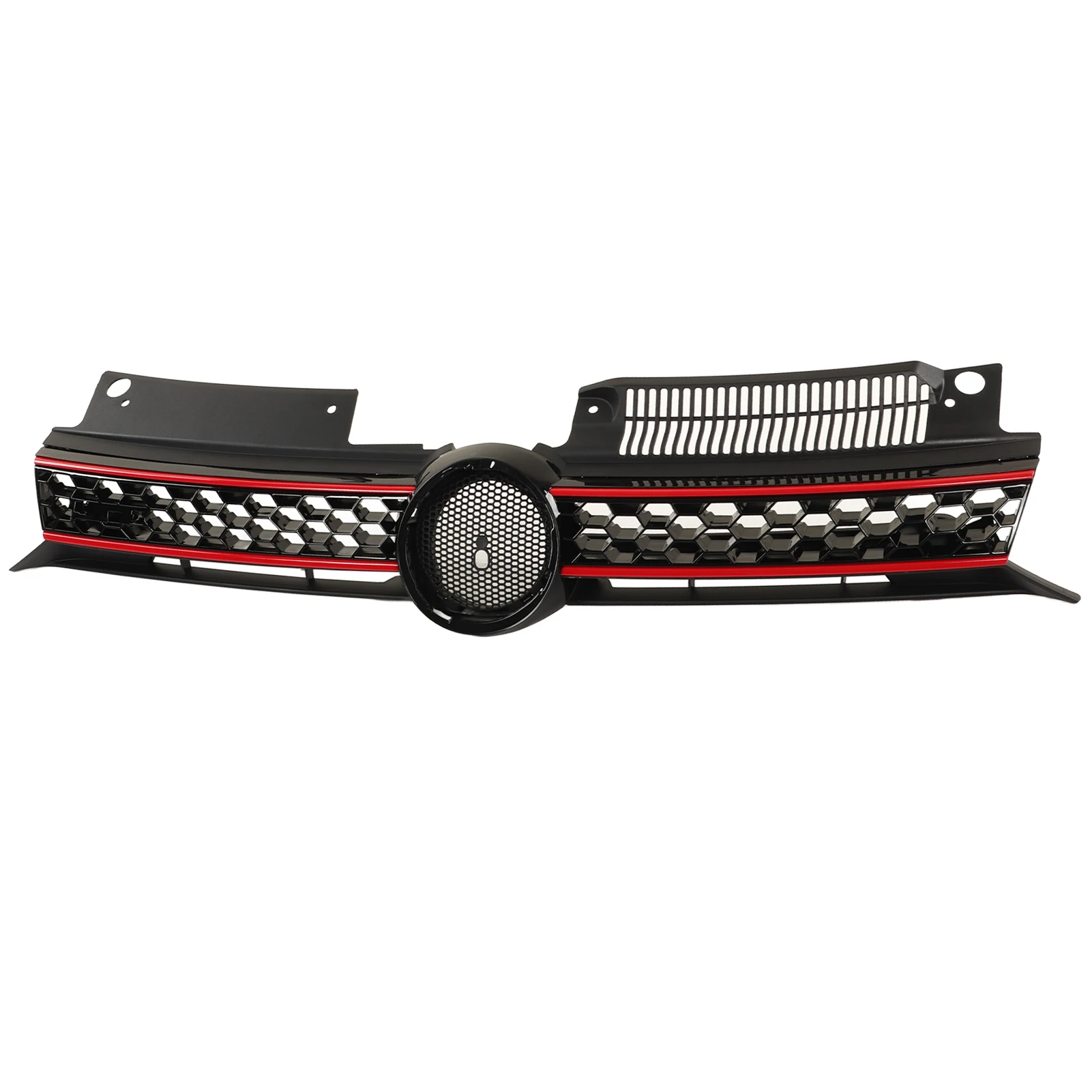 

For VW Golf MK6 Front Honeycomb Grille with Red Stripe - Radiator Bumper Grill 5K0853651 - Replacement Auto Accessory