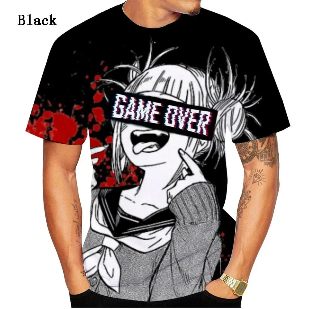 Anime Characters Himiko Toga Print T-shirt 3D Men/Women Short  Casual T Shirt Sport Summer Tops