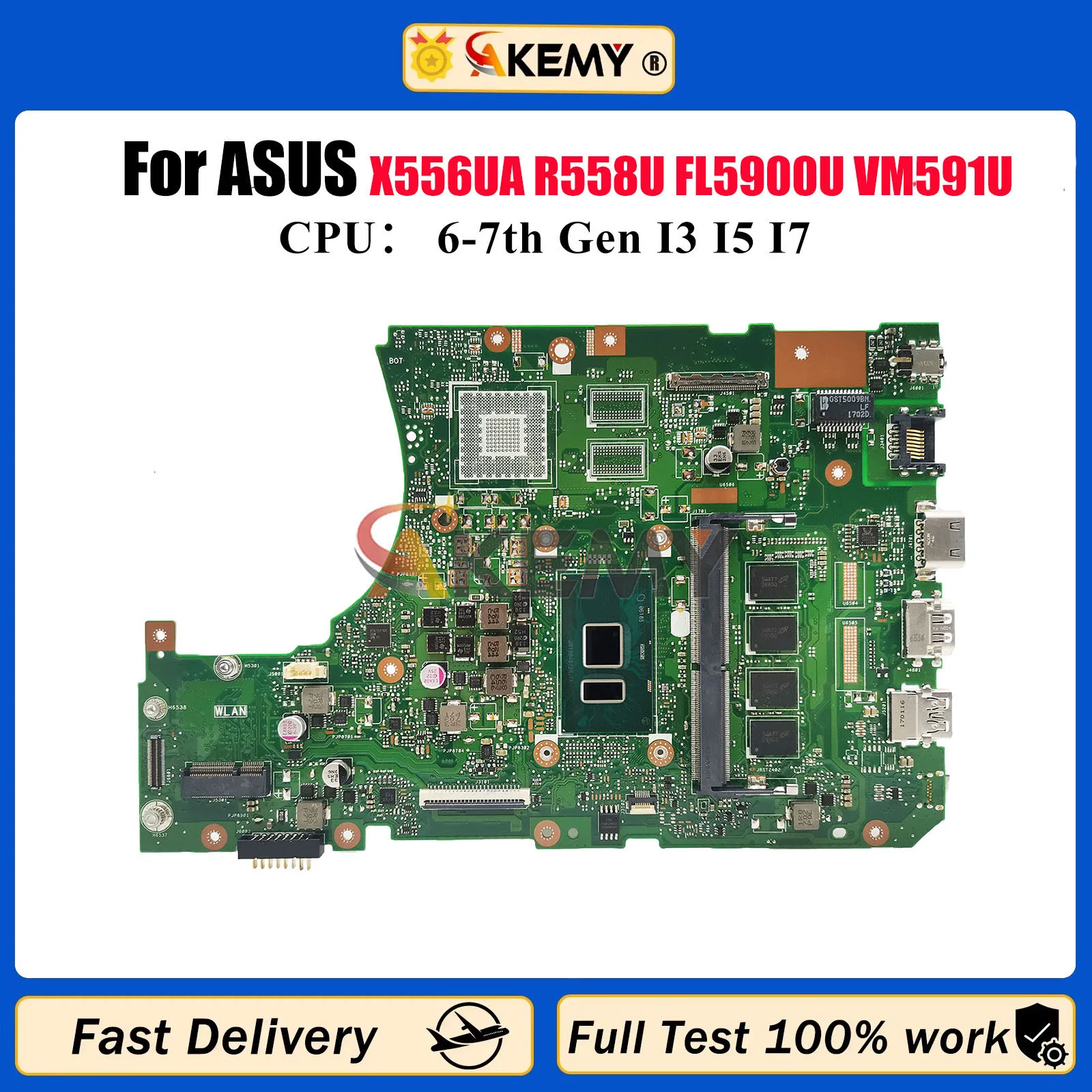 

X556UA Материнская плата для ноутбука ASUS X556U R558U FL5900U VM591U X556UJ X556UV X556UQ X556URK X556UQK X556UF Материнская плата I3 I5 I7 CPU