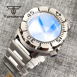 Stainless Steel 42mm 200m Dive Monster Watch Case Bracelet AR Sapphire Crystal 3.8 Screw Crown Fit NH35 NH36 Automatic Movement