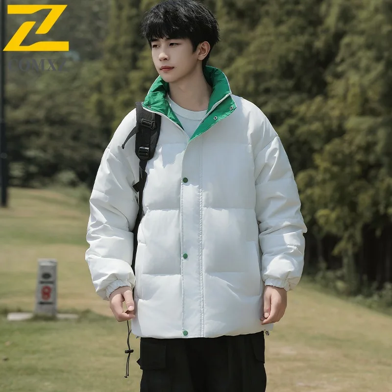 COMXZ Men Bread Jacket Brand Inner Skiing Trip Windproof Lightweight Hiking Winter Jacket Stylish Design Street Padded Jacket