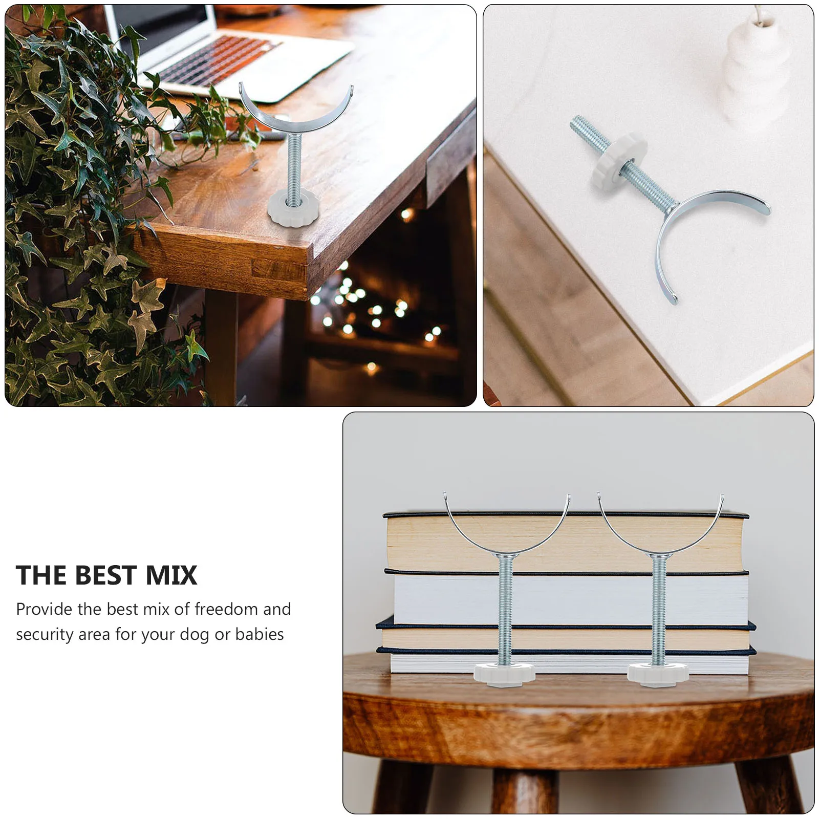 

1 set U-Shaped Fixing Fittings Garden Fence Gate Accessories Guardrail Fixers Stair Security Door Hardware Silver Safety