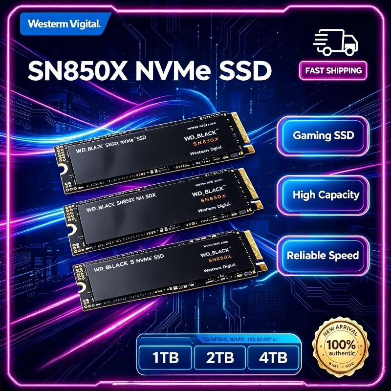 WD_BLACK SN850X NVMe PCIe Gen4 X4 Internal M.2 SSD 4TB Mass Capacity Storage Disk Quick System Boot For Gaming Ultrabook Laptop