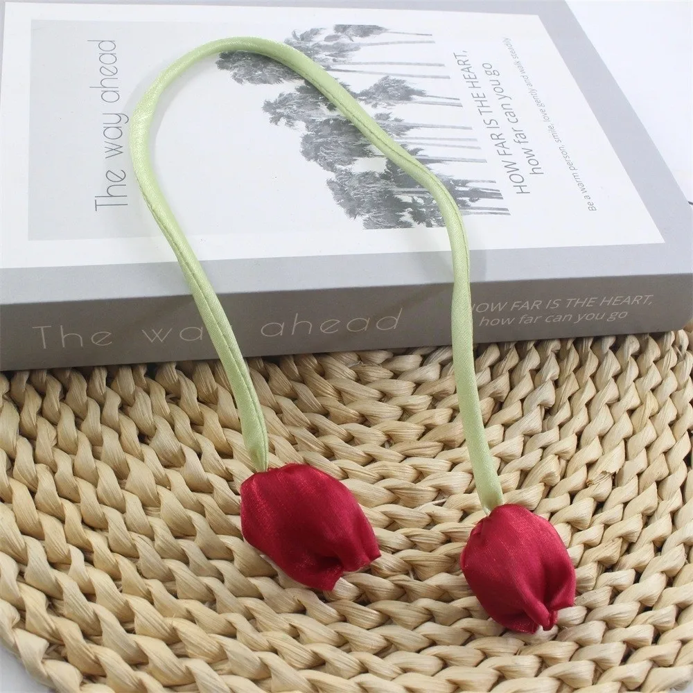 5Pcs Elegant DIY Tulip Lace-up Straps Ornaments Baking Decoration Curtains Tie Rope Sweet Hair Cord Accessories Hair Decoration