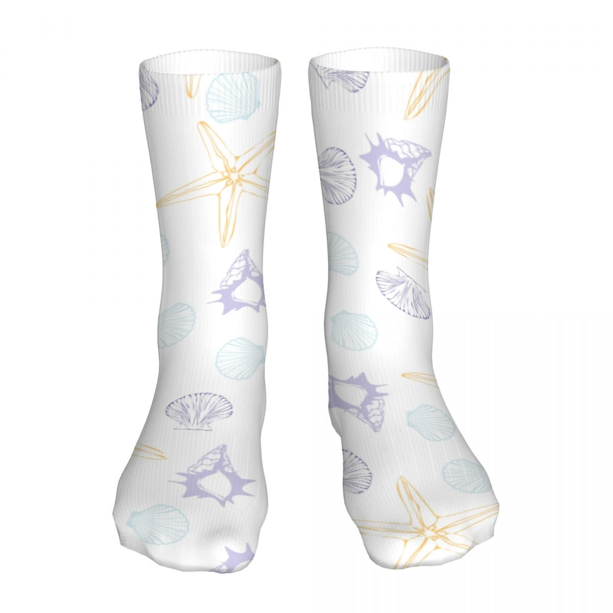 Starfish Pattern Mens Womens Funny Crew Socks Cool 3D Printed Design Socks Fashion Comfortable Basketball Socks