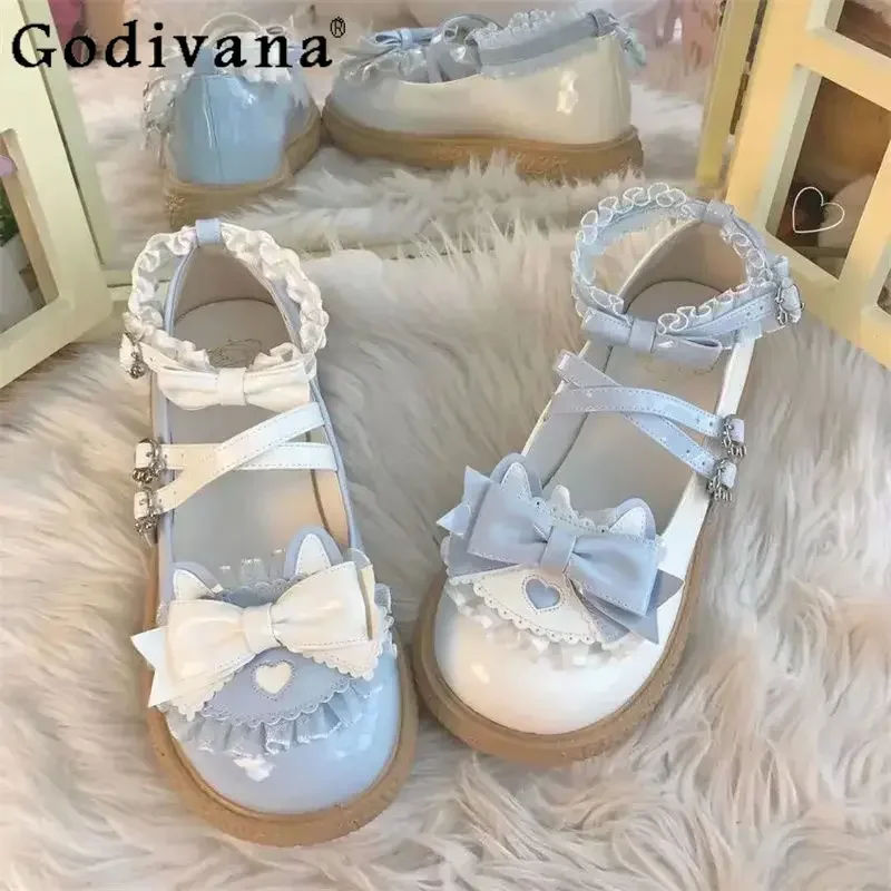 

Оригинальные женские туфли с круглым носком в стиле Лолиты, кукла с большим носком, туфли в японском стиле, женские летние кожаные туфли Мэри Джейн Лолита JK