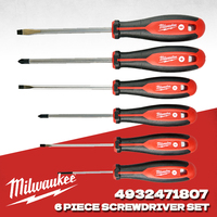 Milwaukee 4932471807 6 PIECE SCREWDRIVER SET High Torque Applications Comfortable Grip High Efficiency Tool Accessories
