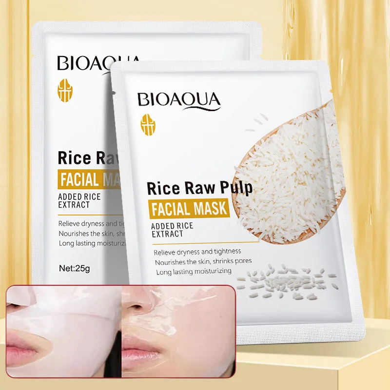 

Rice Raw Pulp Facial Masks for Pore Refining Glass Skin Moisturizing Firming Hydrating Face Mask Sheets Mask Korean Skin Care