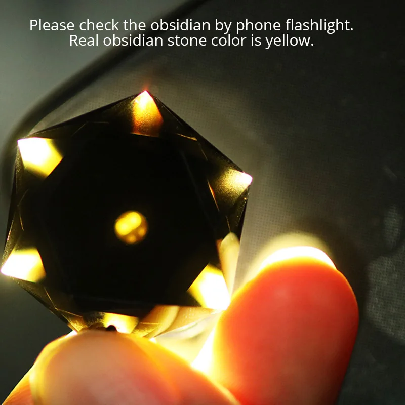 Black Obsidian Natural Stone Pendant Necklaces For Women and Men Cubic Hexagram Sweater Necklace Amulets And Talismans Jewelry