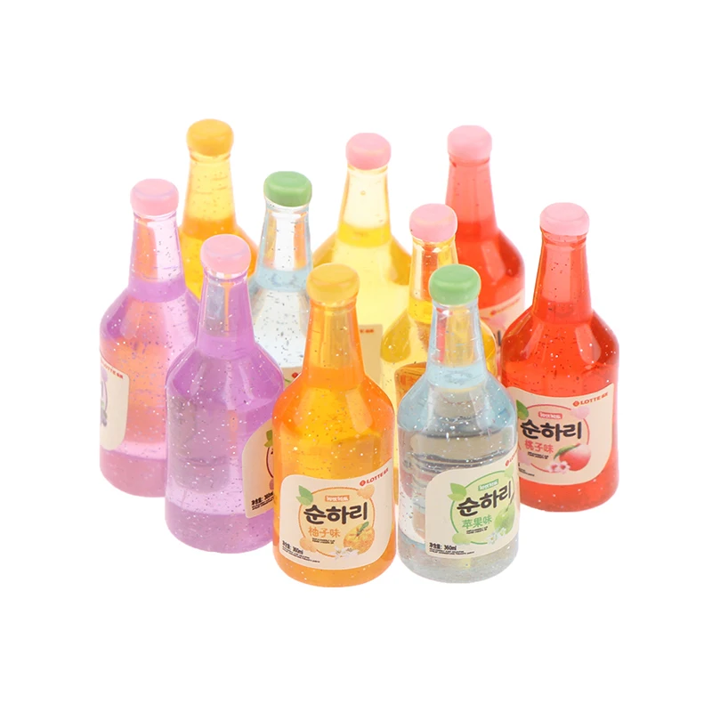 10Pcs 1:12 인형 집 미니어처 수지 병 시뮬레이션 와인 병 모델 인형 집 액세서리 어린이 장난감