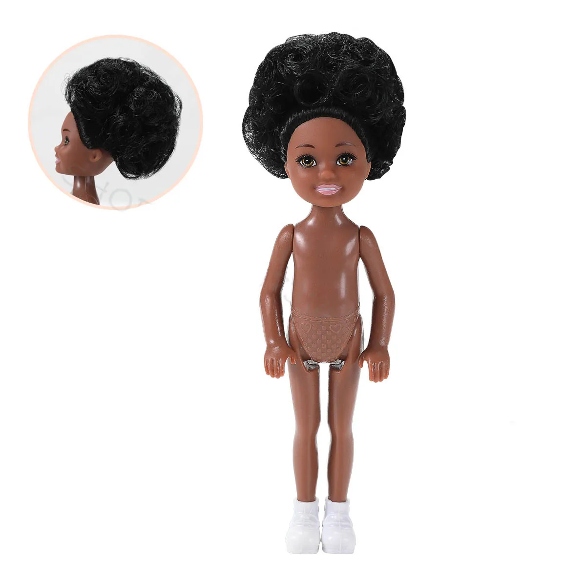Poupée princesse africaine noire nue de 15cm, 1/8 BJD, peau de chocolat, coiffure à la mode, articulations du corps, jouet de maison de jeu mobile pour fille