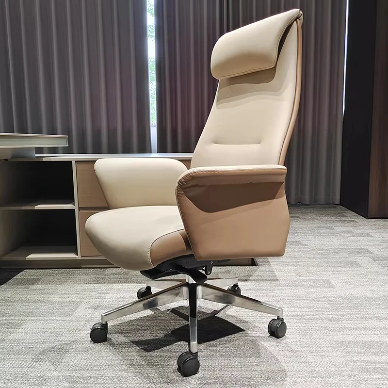 Modern high-back office swivel chair, adjustable manager chair, polyurethane leather office chair