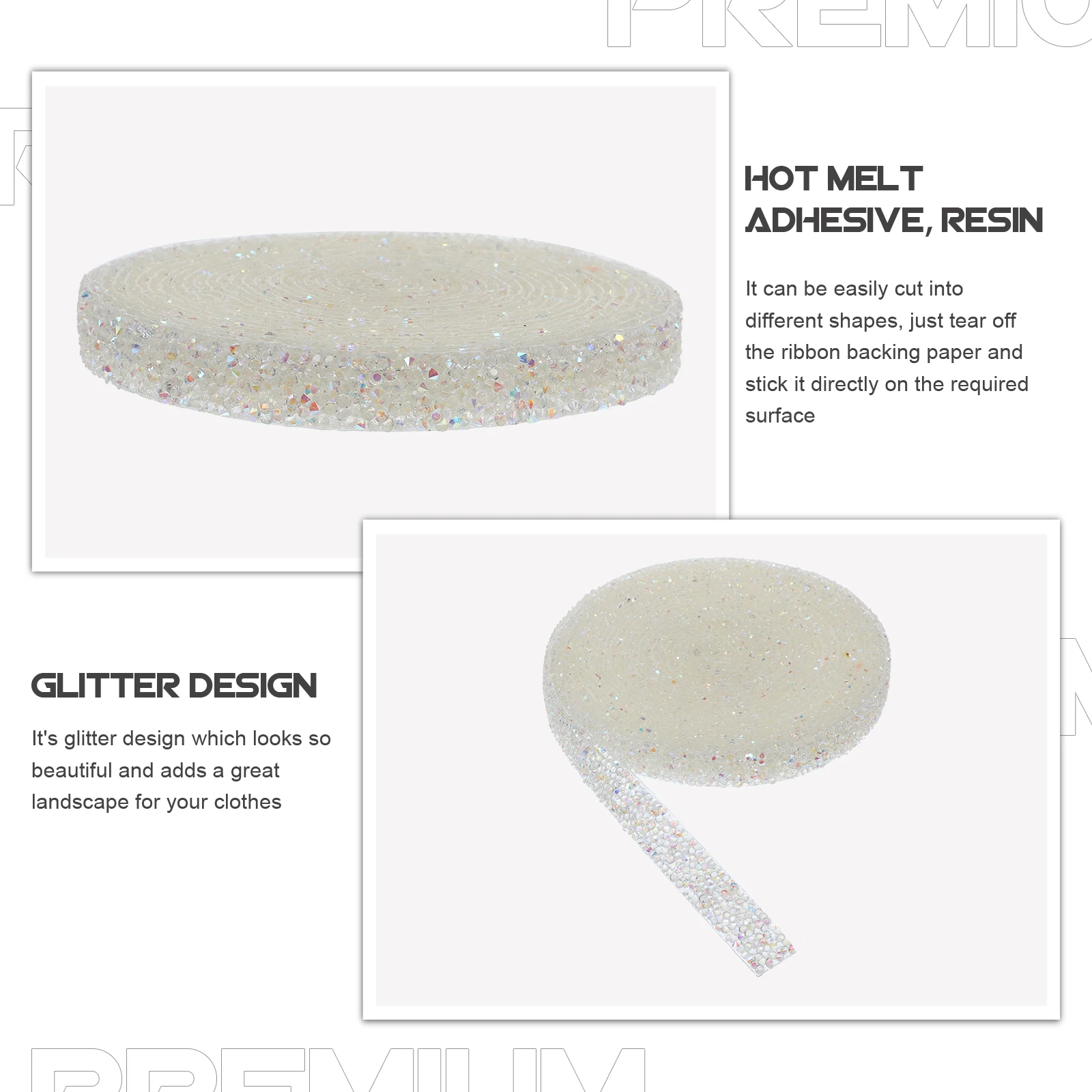 

Resin Diamond Ribbon Self-Adhesive Crystal Rhinestone Diy Craft Tape Decor Strip For Clothes Shoes Bags Bridal Veils Costumes