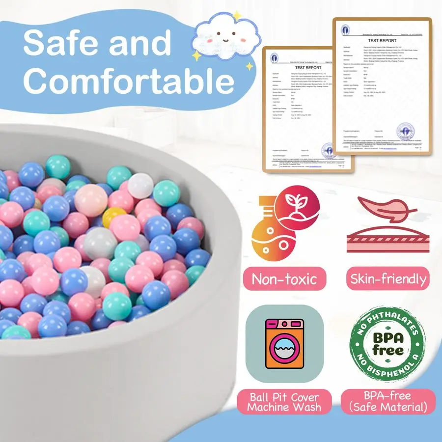 x 11.8 poço de bola de espuma para crianças, piscina de bolas redondas para bebês 13, poços de bola para crianças, presente ideal para meninos e meninas, bolas