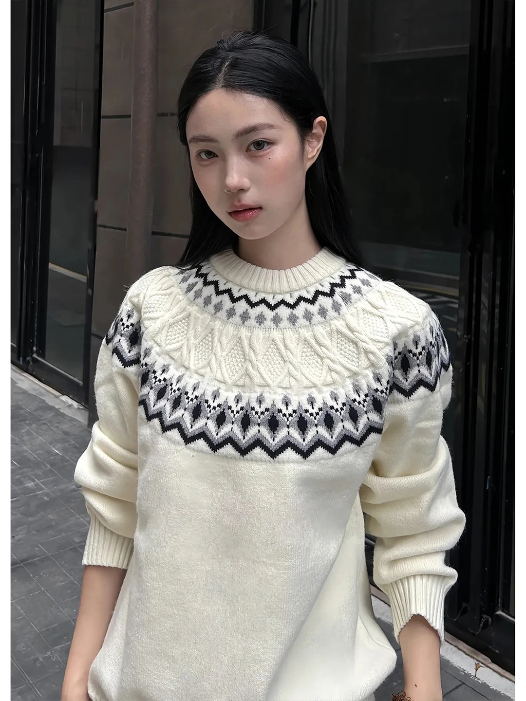 

Men's round Ne Knitted Sweater Long Sve Tassel Design Casual Sle Inner Wear Fce Lined Autumn Season Polyester Fiber