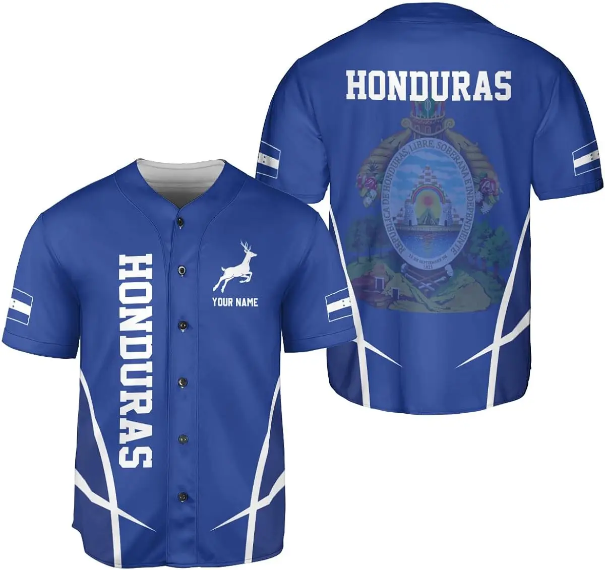 Custom Name Honduras Flag Badge Baseball Jersey Men\'s Women\'s Short Sleeve Jersey Men\'s Streetwear Short Sleeve Sports T-shirt