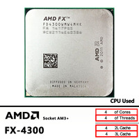 AMD Used FX-Series FX-4300 FX 4300 3.8 GHz Quad-Core CPU  FD4300WMW4MHK Socket AM3+