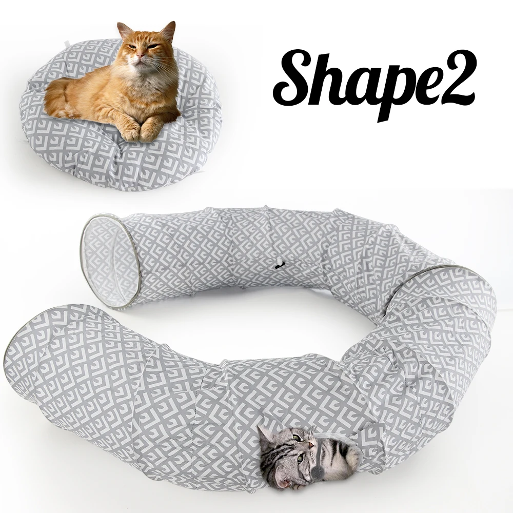 Hot Sale Eco-Friendly Cat Toy Tunnel Interactive Cat Toy Set Foldable Tunnel Pet Cat Collapsible Play Track Toy Bed