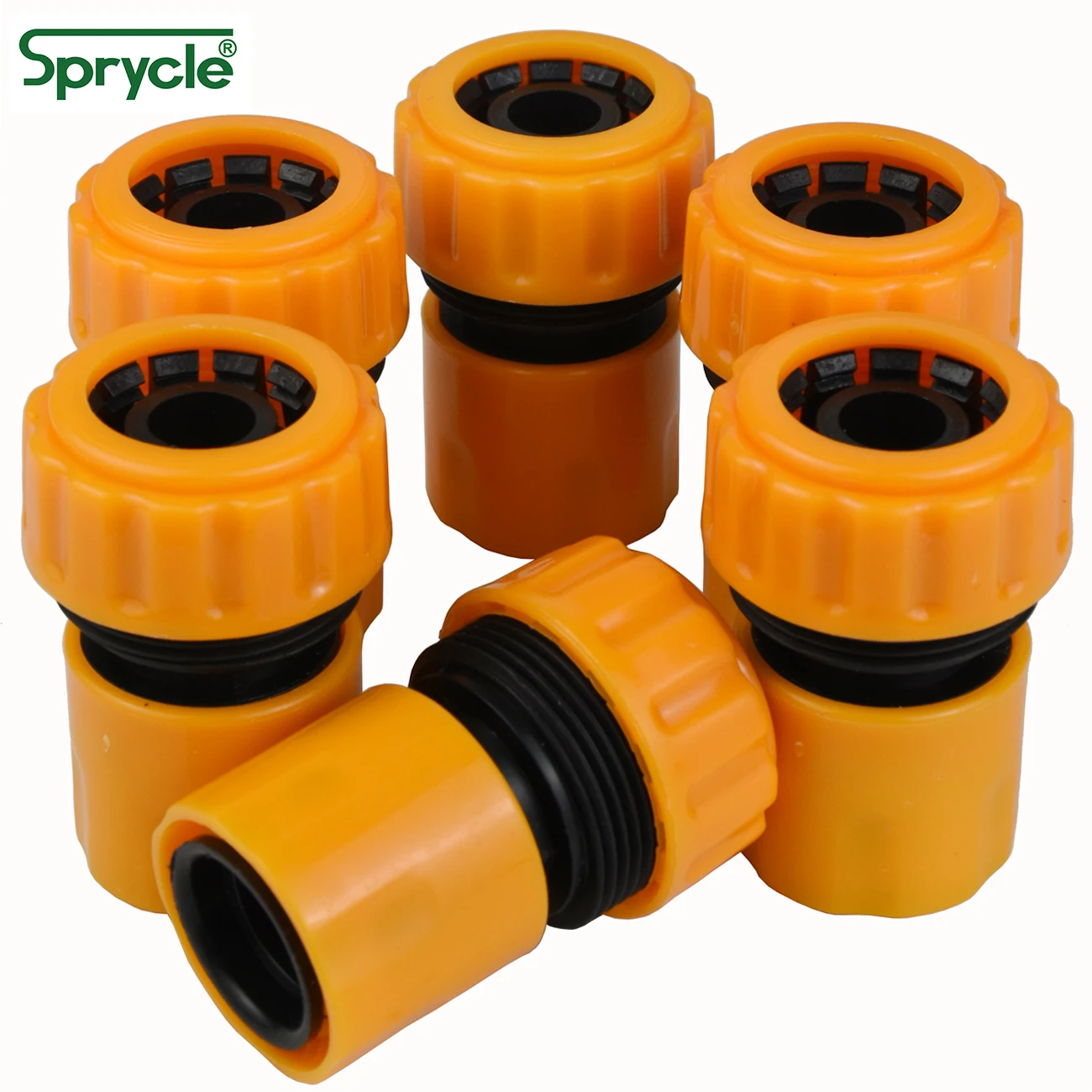 Sprycle 6pcs 3/4 1/2'' Garden Hose Quick Connector Pipe Repair Fitting Tubing Connection for Drip Irrigation Watering Greenhouse