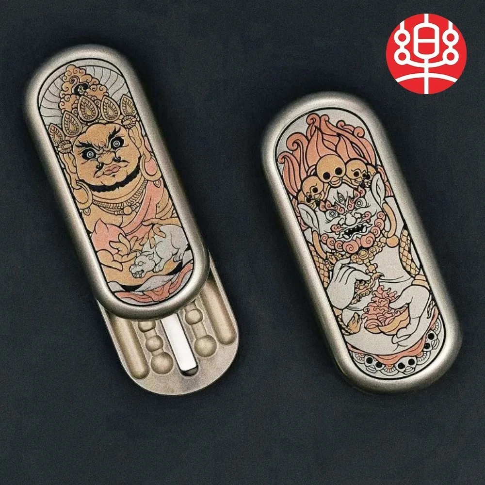 

LEYANG EDC Cupronicked Brass Copper Fidget Slider Stress Relief Toy Push Slider Fidget Toys For Adults Office Desk Accessories