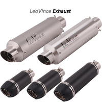 Universal 51MM Motorcycle Exhaust Muffler Pipe Escape Moto LeoVince for kawasaki er6n sv650 Z800 R1 cb650f cb1000r cbr250r