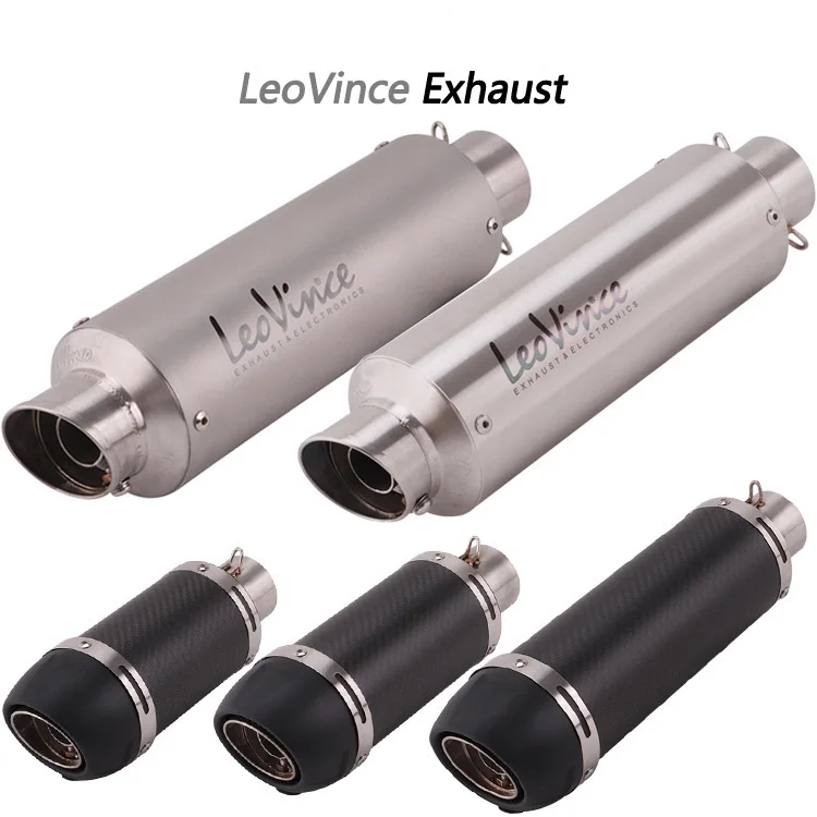 Universal 51MM Motorcycle Exhaust Muffler Pipe Escape Moto LeoVince for kawasaki er6n sv650 Z800 R1 cb650f cb1000r cbr250r 