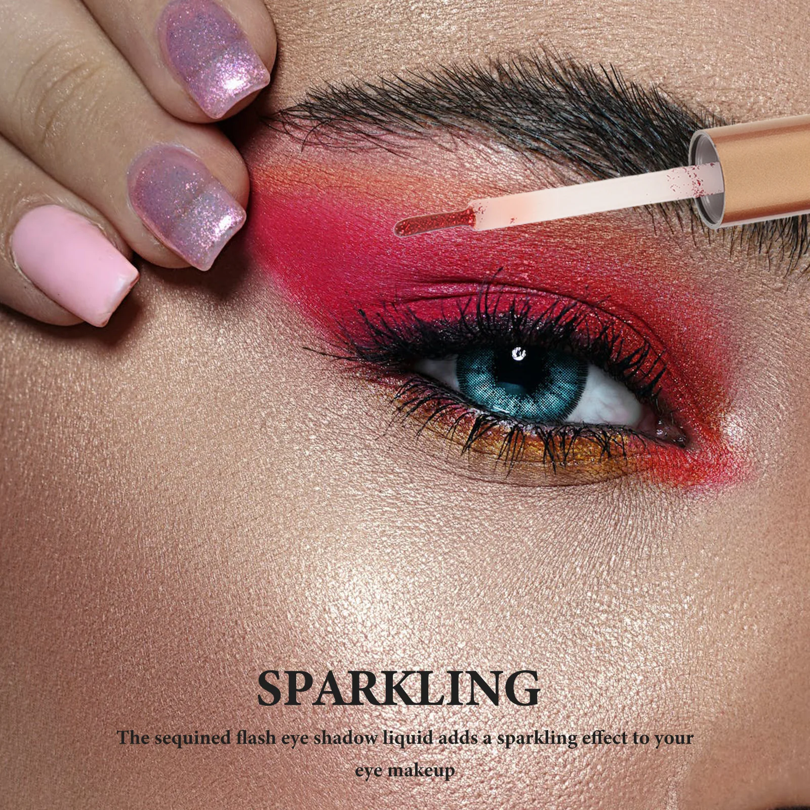 مجموعة ظلال عيون سائلة لامعة مكونة من 5 قطع قلم تحديد عيون معدني لامع مقاوم للماء بألوان لامعة للمناسبات الخاصة #4