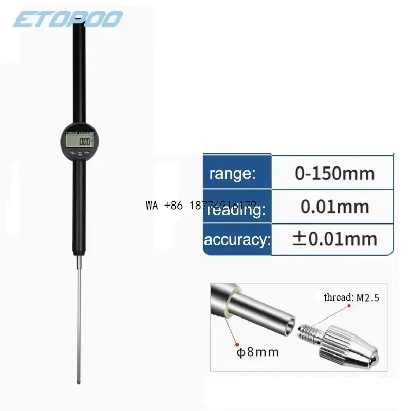 wmwmnu Range 0-150mm Digital Instrument Indicator Micrometer Dial Gauge Digital Dial Gauge High Precision 0.01mm/0.001mm Dial