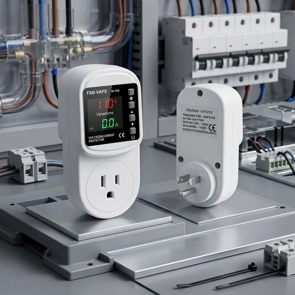 Voltage Protector 16A for 110V Systems Real Time Monitoring Overvoltage Undervoltage and Overcurrent Safeguards