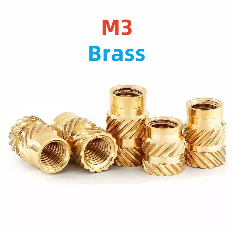 M3 Insert Brass Nut Double Twill Injection Embedment Nut Hot Melt Heat Thread Nuts For 3D Printer Plastic Case