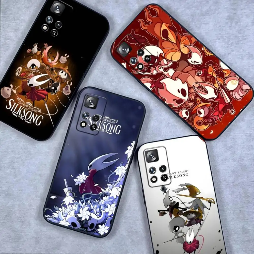 

H-Hollow Knight Silksong Phone Case For Samsung S 25,24,23,22,30,21,10,9,Ultra,Plus,Lite,FE,4,5G Black Soft Case